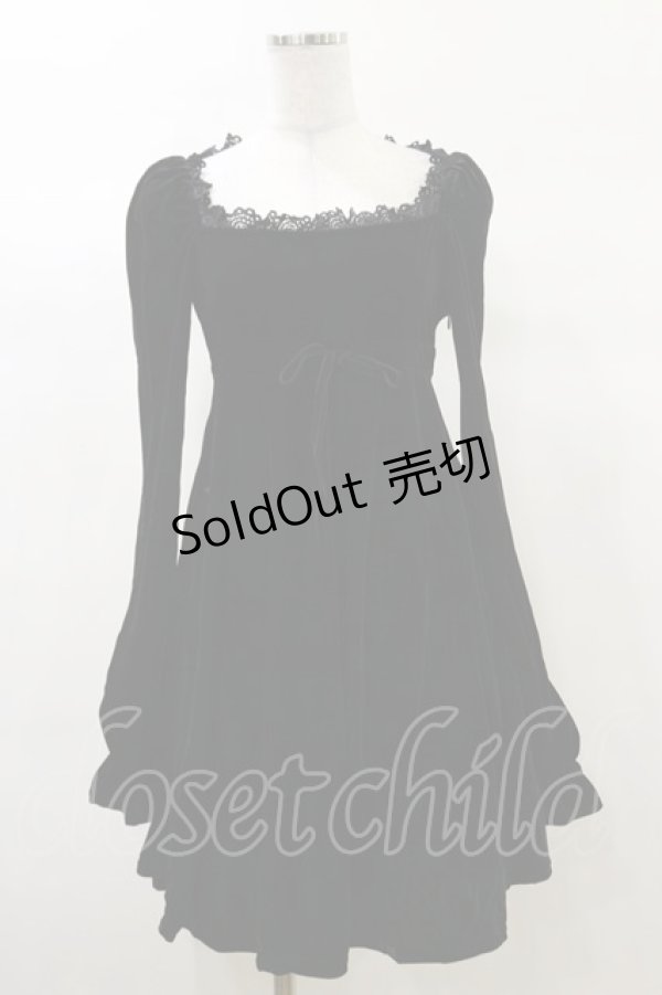 画像1: KILL STAR / Imperia Long Sleeve Velvet Dress XS 黒 H-25-03-06-074-SL-OP-KB-ZH (1)