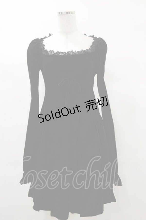 画像1: KILL STAR / Imperia Long Sleeve Velvet Dress XS 黒 H-25-03-06-075-SL-OP-KB-ZI (1)