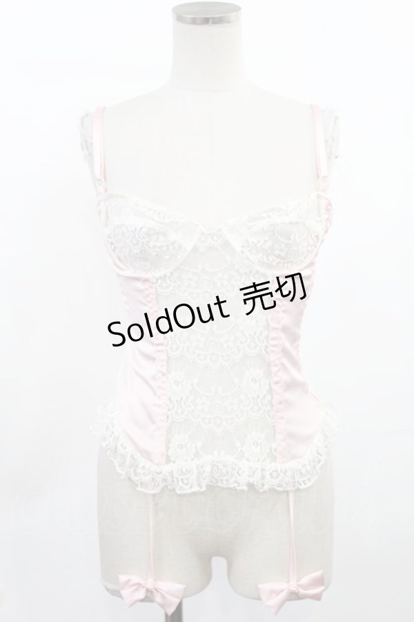 画像1: Swankiss / ガーター風ボーン入りキャミソール Free ピンク H-25-03-06-1029-CA-TO-NS-ZH (1)