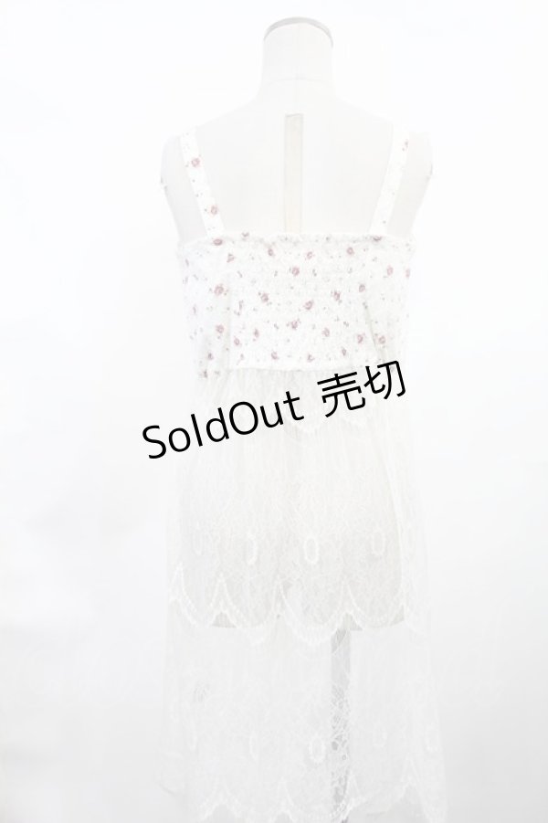 画像2: Swankiss / レース切替ベビードール Free オフ/レッド H-25-03-06-1030-CA-TO-NS-ZH (2)