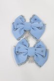 画像1: Angelic Pretty / きらめきグログランリボンコーム  サックス H-25-03-06-1040-AP-AC-NS-ZH (1)