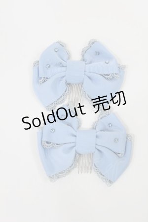 画像: Angelic Pretty / きらめきグログランリボンコーム  サックス H-25-03-06-1040-AP-AC-NS-ZH