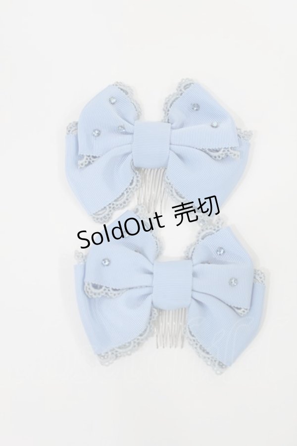 画像1: Angelic Pretty / きらめきグログランリボンコーム  サックス H-25-03-06-1040-AP-AC-NS-ZH (1)