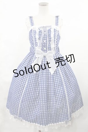 画像: Angelic Pretty / Hummingギンガムジャンパースカート Free ブルー H-25-03-06-1008-AP-OP-NS-ZH