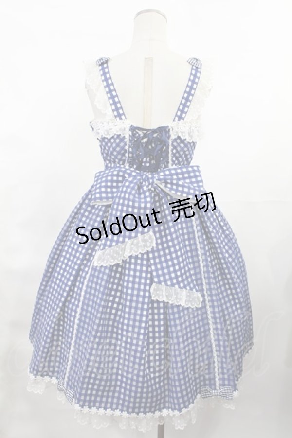 画像3: Angelic Pretty / Hummingギンガムジャンパースカート Free ブルー H-25-03-06-1008-AP-OP-NS-ZH (3)