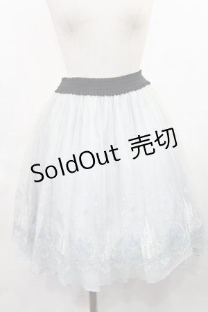 画像: axes femme / カラー刺繍チュールスカート/リトルマーメイド M サックス H-25-03-06-1011-AX-SK-NS-ZH