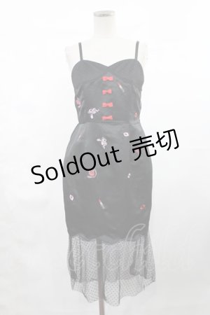 画像: Swankiss / ドットチュール切替ワンピース Free ブラック H-25-03-06-1012-CA-OP-NS-ZH