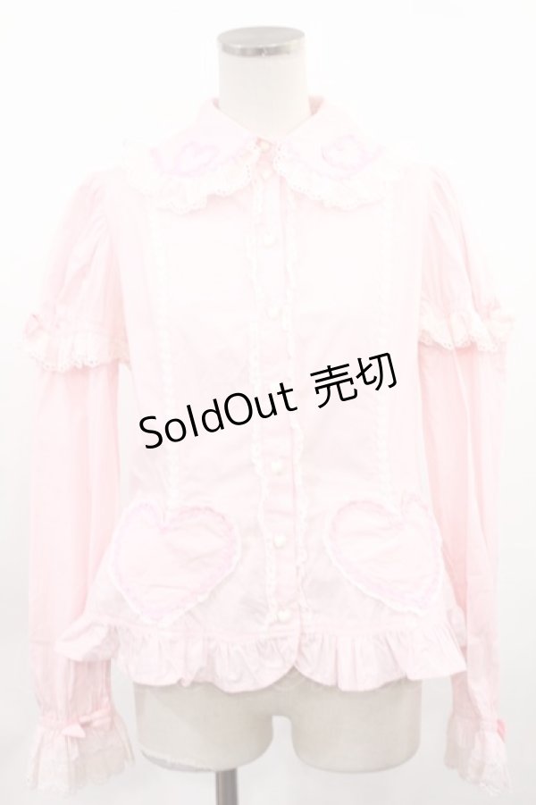 画像1: Angelic Pretty / ハートシャワーブラウス Free ピンク H-25-03-06-1021-AP-BL-NS-ZH (1)