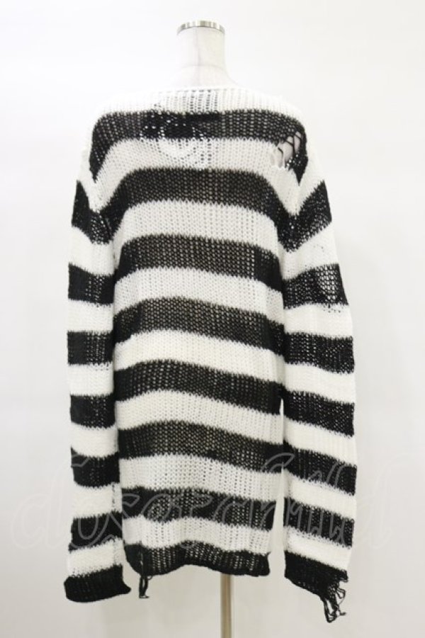 画像2: KILL STAR / Pugsley Knit Sweater L 黒×白 H-25-03-06-001-SL-TO-KB-ZT178 (2)