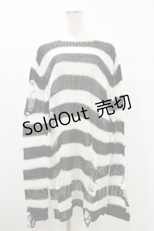 画像: KILL STAR / Pugsley Knit Sweater L 黒×白 H-25-03-06-003-SL-TO-KB-OS