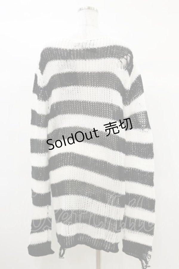 画像2: KILL STAR / Pugsley Knit Sweater L 黒×白 H-25-03-06-003-SL-TO-KB-OS (2)