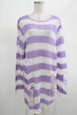 画像1: KILL STAR / Viola Knit Sweater M ホワイト×パープル H-25-03-07-1040-SL-TO-KB-ZH (1)