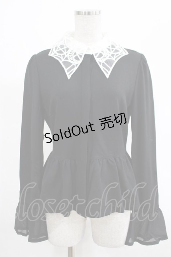 画像1: KILL STAR / Morgana Shirt M 黒×白 H-25-03-07-1047-SL-BL-KB-ZH (1)
