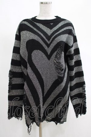 画像: KILL STAR / Libi Sweater XS 黒×シルバーグレー H-25-03-07-1065-SL-TO-KB-ZT181