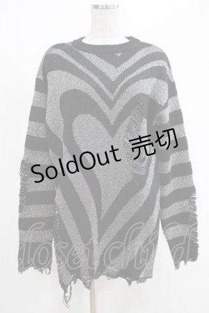 画像: KILL STAR / Libi Sweater XS 黒×シルバーグレー H-25-03-07-1065-SL-TO-KB-ZT181