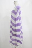 画像2: KILL STAR / Viola Knit Sweater L ホワイト×パープル H-25-03-07-1068-SL-TO-KB-ZY (2)