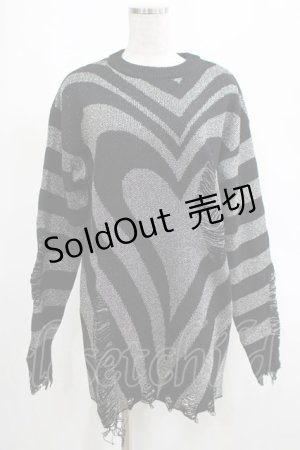 画像: KILL STAR / Libi Sweater XS 黒×シルバーグレー H-25-03-07-1075-SL-TO-KB-OS