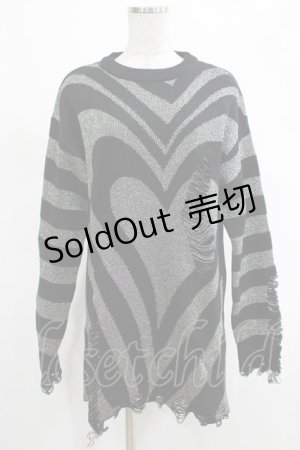 画像: KILL STAR / Libi Sweater XS 黒×シルバーグレー H-25-03-07-1079-SL-TO-KB-ZY