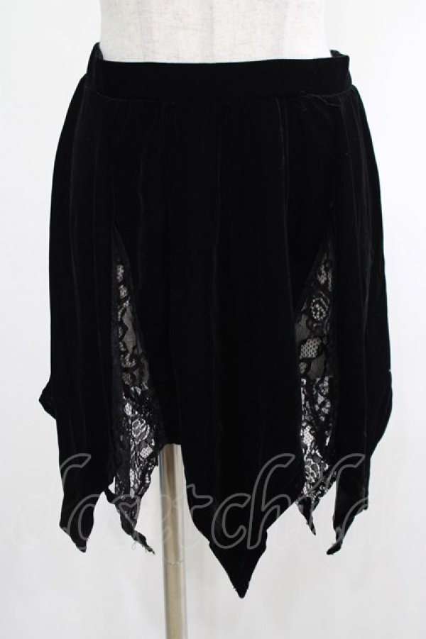画像1: KILL STAR / Lester Velvet Mini Skirt XS 黒 H-25-03-07-1020-SL-SK-KB-ZI (1)