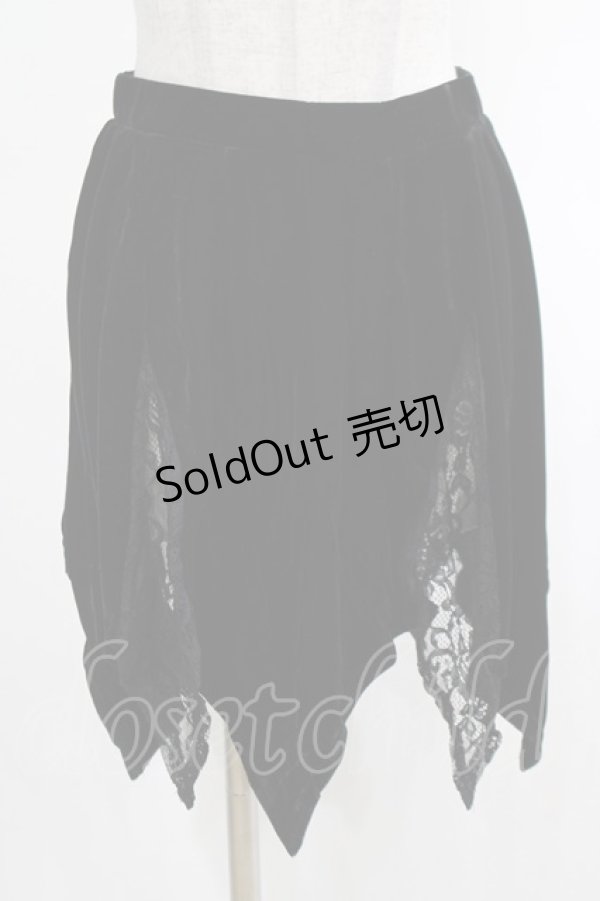 画像1: KILL STAR / Lester Velvet Mini Skirt XS 黒 H-25-03-07-1021-SL-SK-KB-ZI (1)