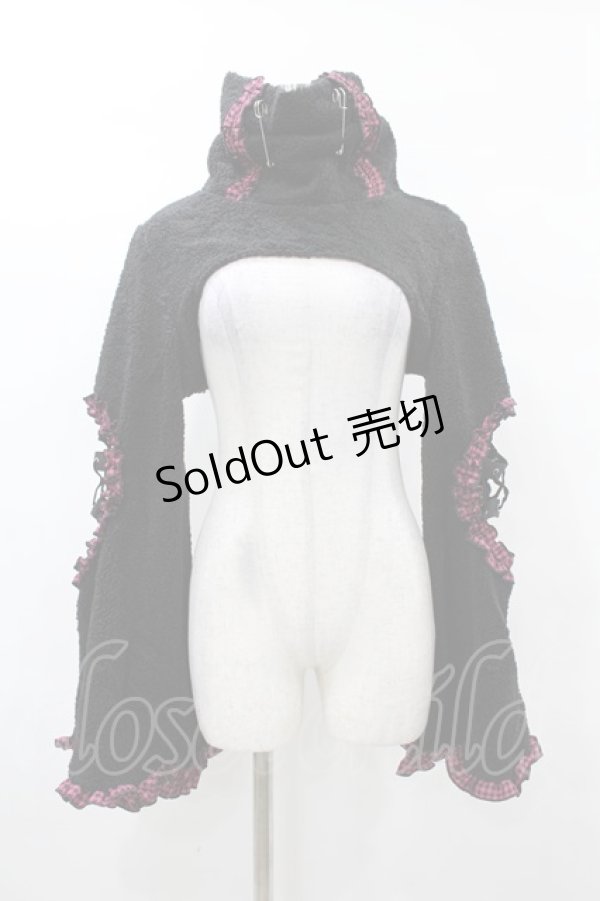 画像1: DARK IN LOVE / Gothic lolita bell sleeves wooly cape M 黒 H-25-03-08-059-PU-TO-KB-ZH (1)