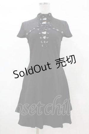 画像: KILL STAR / Tied Up Skater Dress XS 黒 H-25-03-08-019-SL-OP-KB-ZS