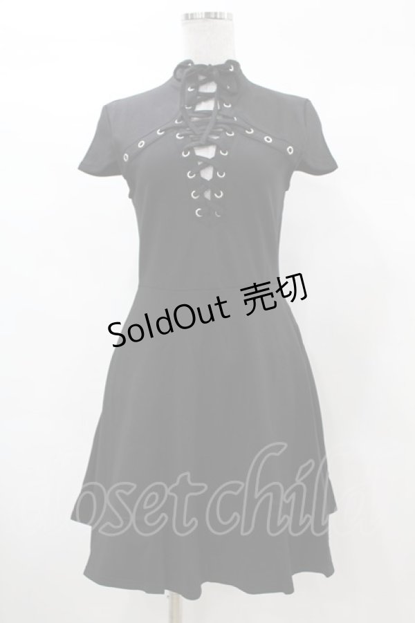画像1: KILL STAR / Tied Up Skater Dress XS 黒 H-25-03-08-019-SL-OP-KB-ZS (1)
