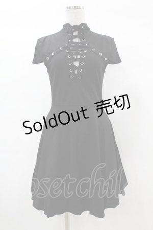 画像: KILL STAR / Tied Up Skater Dress XS 黒 H-25-03-08-020-SL-OP-KB-ZY