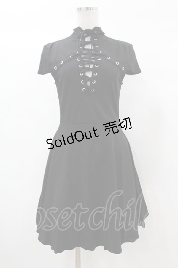 画像1: KILL STAR / Tied Up Skater Dress XS 黒 H-25-03-08-020-SL-OP-KB-ZY (1)