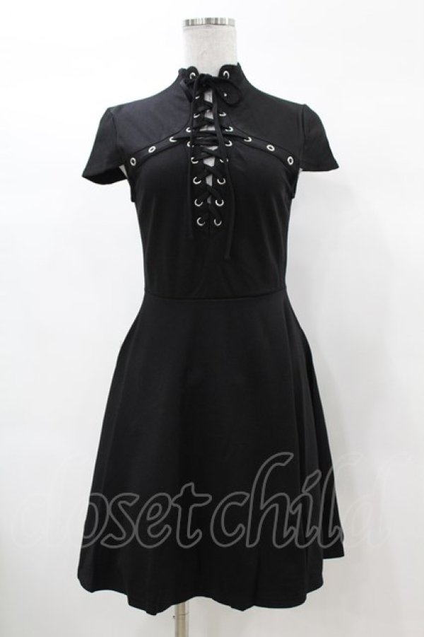 画像1: KILL STAR / Tied Up Skater Dress XS 黒 H-25-03-08-024-SL-OP-KB-ZH (1)