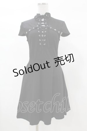 画像: KILL STAR / Tied Up Skater Dress XS 黒 H-25-03-08-025-SL-OP-KB-ZH