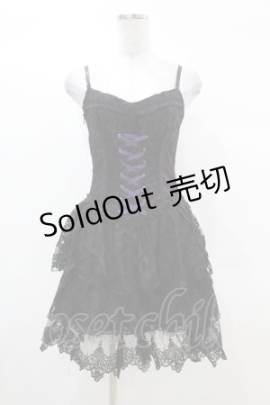 画像: DARK IN LOVE / Gothic sexy black purple lace mini dress XS 黒×紫 H-25-03-08-032-PU-OP-KB-ZH