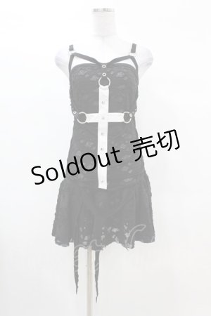 画像: DARK IN LOVE / Gothic super white cross strap dress XS ブラック H-25-03-08-033-PU-OP-KB-ZH
