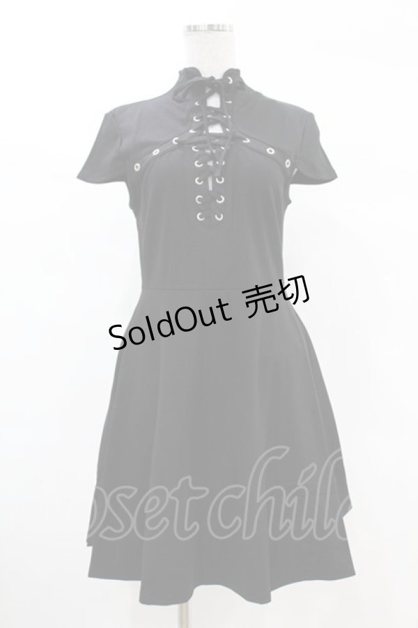 画像1: KILL STAR / Tied Up Skater Dress S ブラック H-25-03-09-001-SL-OP-KB-ZI (1)