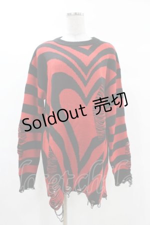 画像: KILL STAR / Libi Sweater M 黒×赤 H-25-03-09-051-SL-TO-KB-ZT357