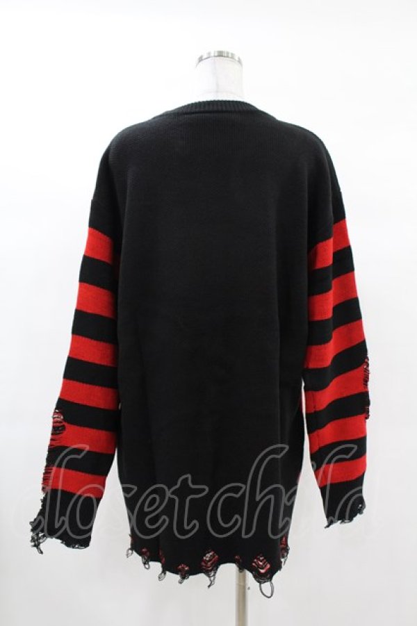 画像2: KILL STAR / Libi Sweater M 黒×赤 H-25-03-09-051-SL-TO-KB-ZH (2)