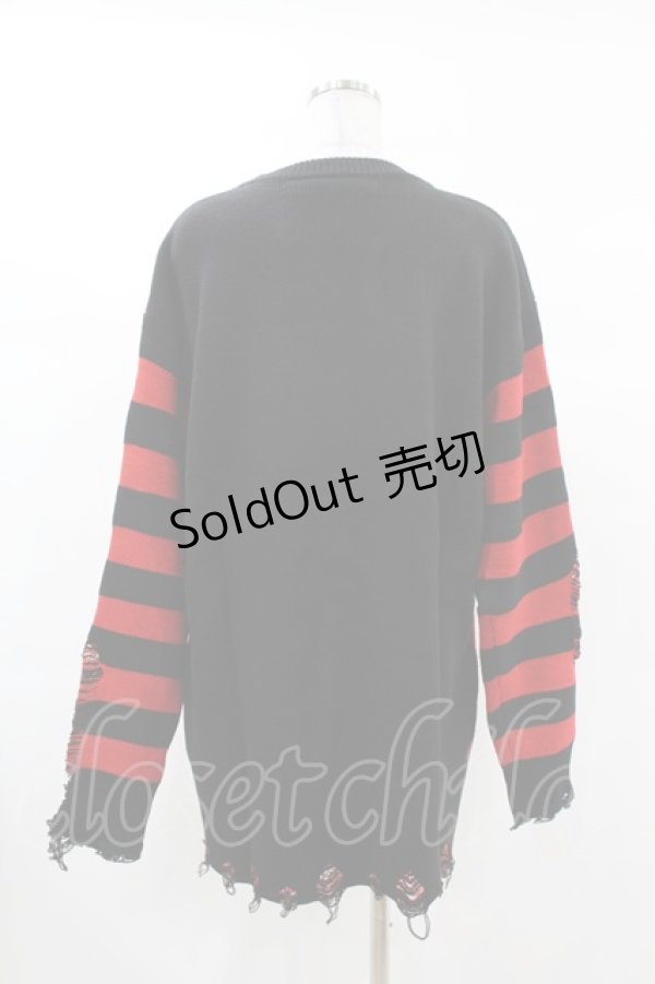 画像2: KILL STAR / Libi Sweater M 黒×赤 H-25-03-09-051-SL-TO-KB-ZT357 (2)