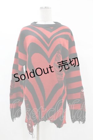 画像: KILL STAR / Libi Sweater XS 黒×赤 H-25-03-09-052-SL-TO-KB-ZI