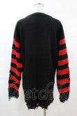 画像2: KILL STAR / Libi Sweater XS 黒×赤 H-25-03-09-052-SL-TO-KB-ZI (2)