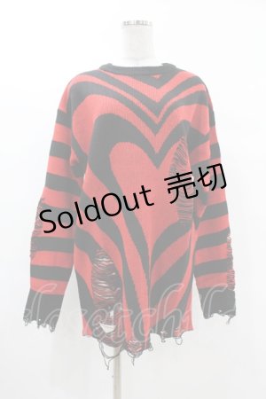 画像: 【SALE】KILL STAR / Libi Sweater XS 黒×赤 H-25-03-09-053-SL-TO-KB-ZT47