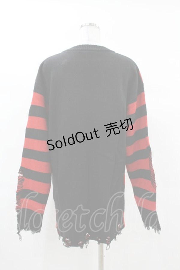 画像2: 【SALE】KILL STAR / Libi Sweater XS 黒×赤 H-25-03-09-053-SL-TO-KB-ZT47 (2)