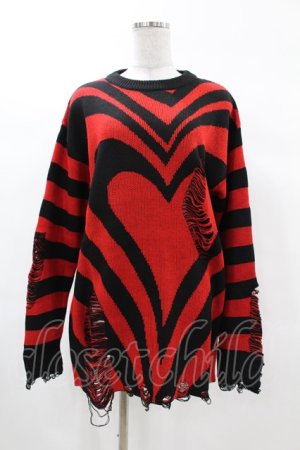 画像: KILL STAR / Libi Sweater XS 黒×赤 H-25-03-09-054-SL-TO-KB-ZH