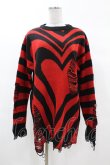 画像1: KILL STAR / Libi Sweater XS 黒×赤 H-25-03-09-055-SL-TO-KB-ZH (1)
