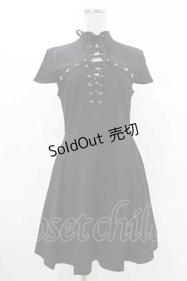 画像1: KILL STAR / Tied Up Skater Dress S ブラック H-25-03-09-006-SL-OP-KB-ZH (1)