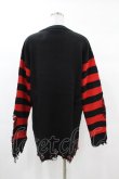 画像2: KILL STAR / Libi Sweater XS 黒×赤 H-25-03-09-055-SL-TO-KB-ZH (2)