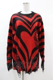 画像1: KILL STAR / Libi Sweater XS 黒×赤 H-25-03-09-056-SL-TO-KB-ZH (1)