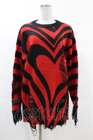 画像: KILL STAR / Libi Sweater XS 黒×赤 H-25-03-09-056-SL-TO-KB-ZH