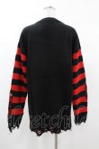 画像2: KILL STAR / Libi Sweater XS 黒×赤 H-25-03-09-056-SL-TO-KB-ZH (2)