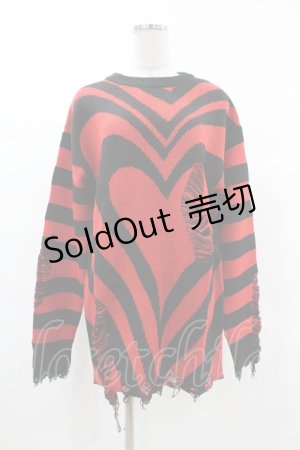 画像: KILL STAR / Libi Sweater XS 黒×赤 H-25-03-09-058-SL-TO-KB-ZI