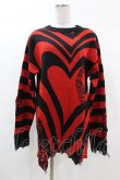 画像1: KILL STAR / Libi Sweater XS 黒×赤 H-25-03-09-059-SL-TO-KB-OS (1)